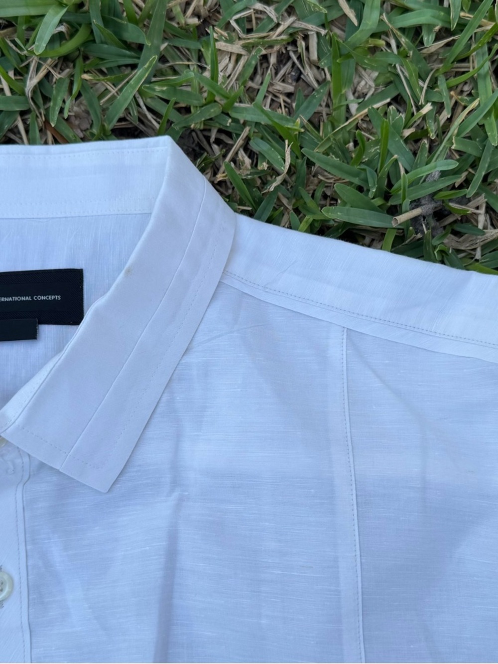 INC Men's XXL White Slim Fit Roll-Tab Shirt | Price Reflects Flaws